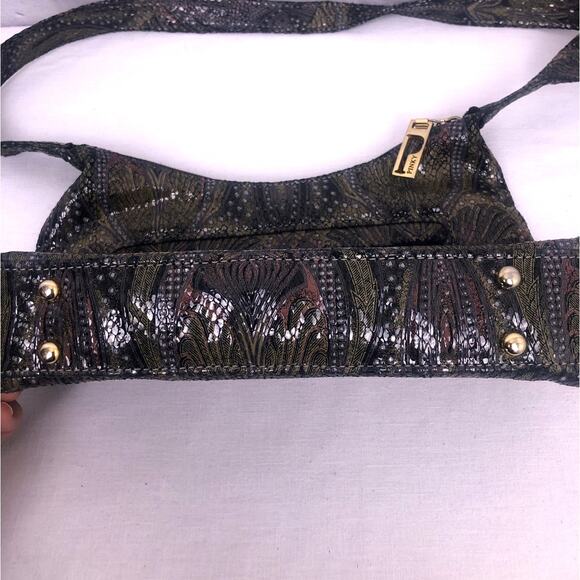 Bags by Pinky Vintage Leather Embossed Paisley Hobo-style Zipper Shoulder Bag - Picture 5 of 14